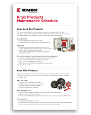 Knox Products Maintenance Schedule